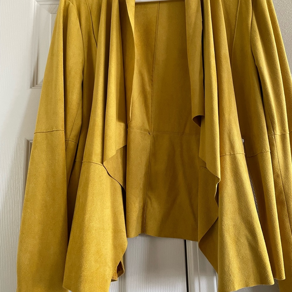 Bagatelle- Faux suede front drape jacket